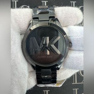 NIB Black Michael Kors Slim Runway Watch